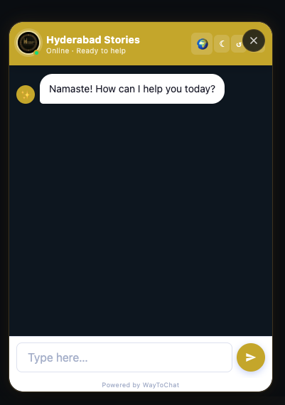 Chat bubble live on website
