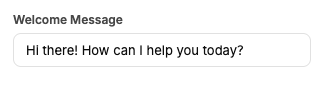 Greeting message field